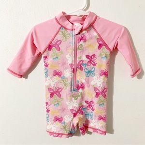 Sansi Baby Beach One-Piece Long Sleeve Swimsuit Rashguard Front Zip Onesie🩷🩵💛